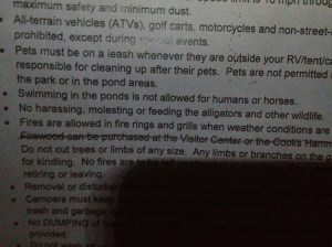 Campground rules