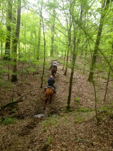 riding with 2 new friends from camp